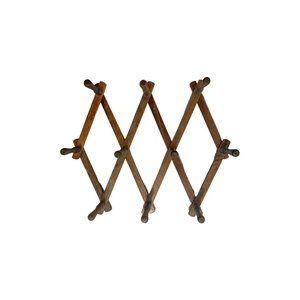 10 Peg Dark Wood Rack